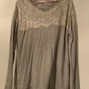 Maurices sweater with lace detail